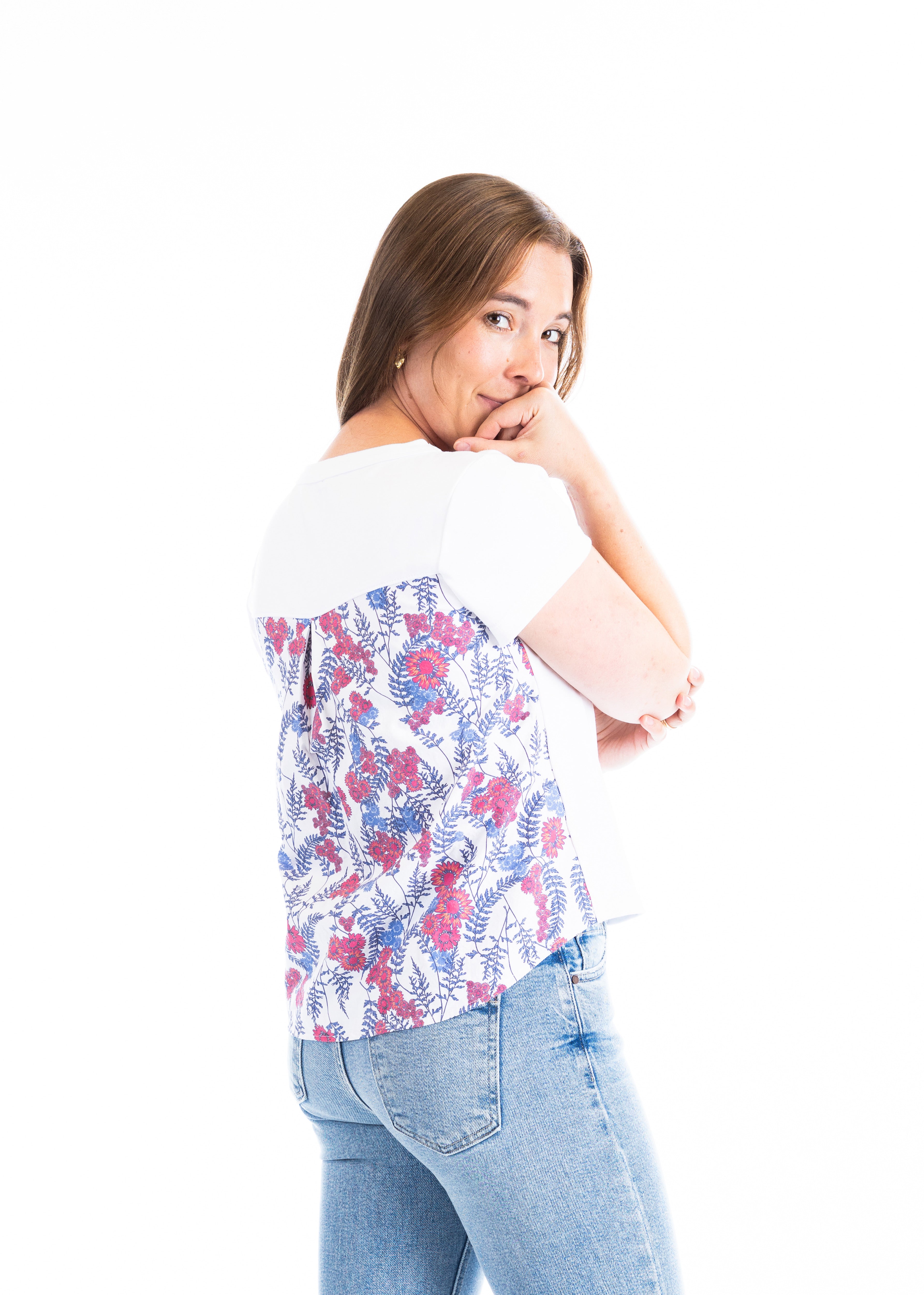 Women's Poplin Printed MXD Tee
