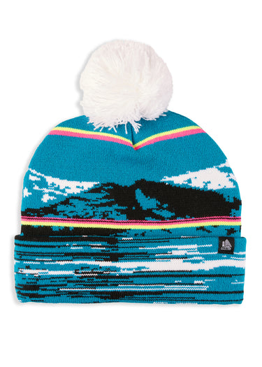 Alpine Fade Cuffed Yarn Pom Beanie