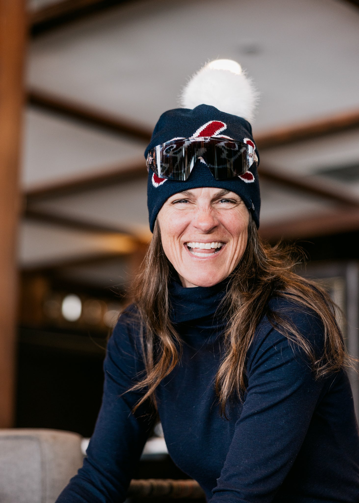 Ski Midi Faux Fur Pom Beanie