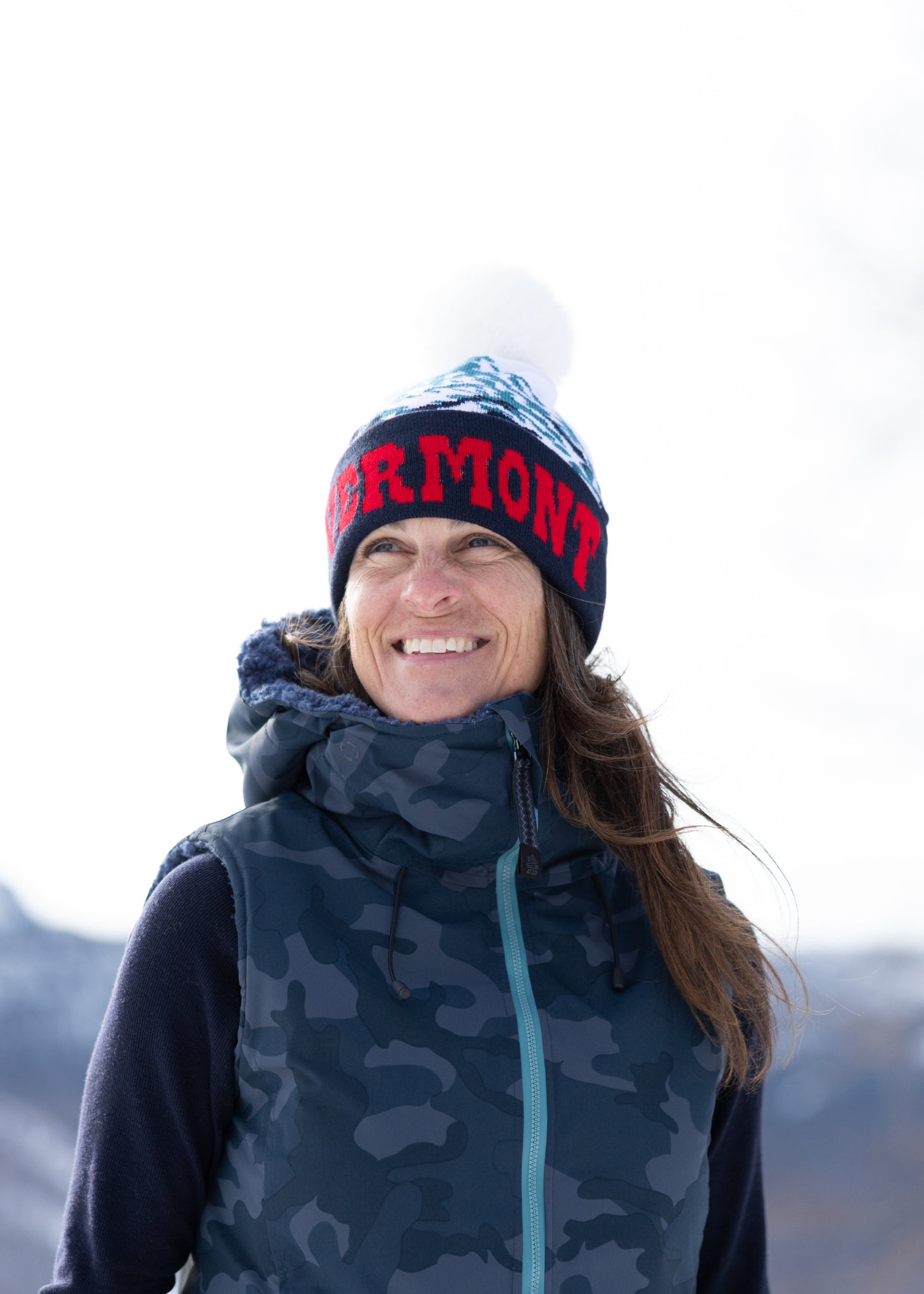 Vermont Cuffed Faux Fur Pom Beanie