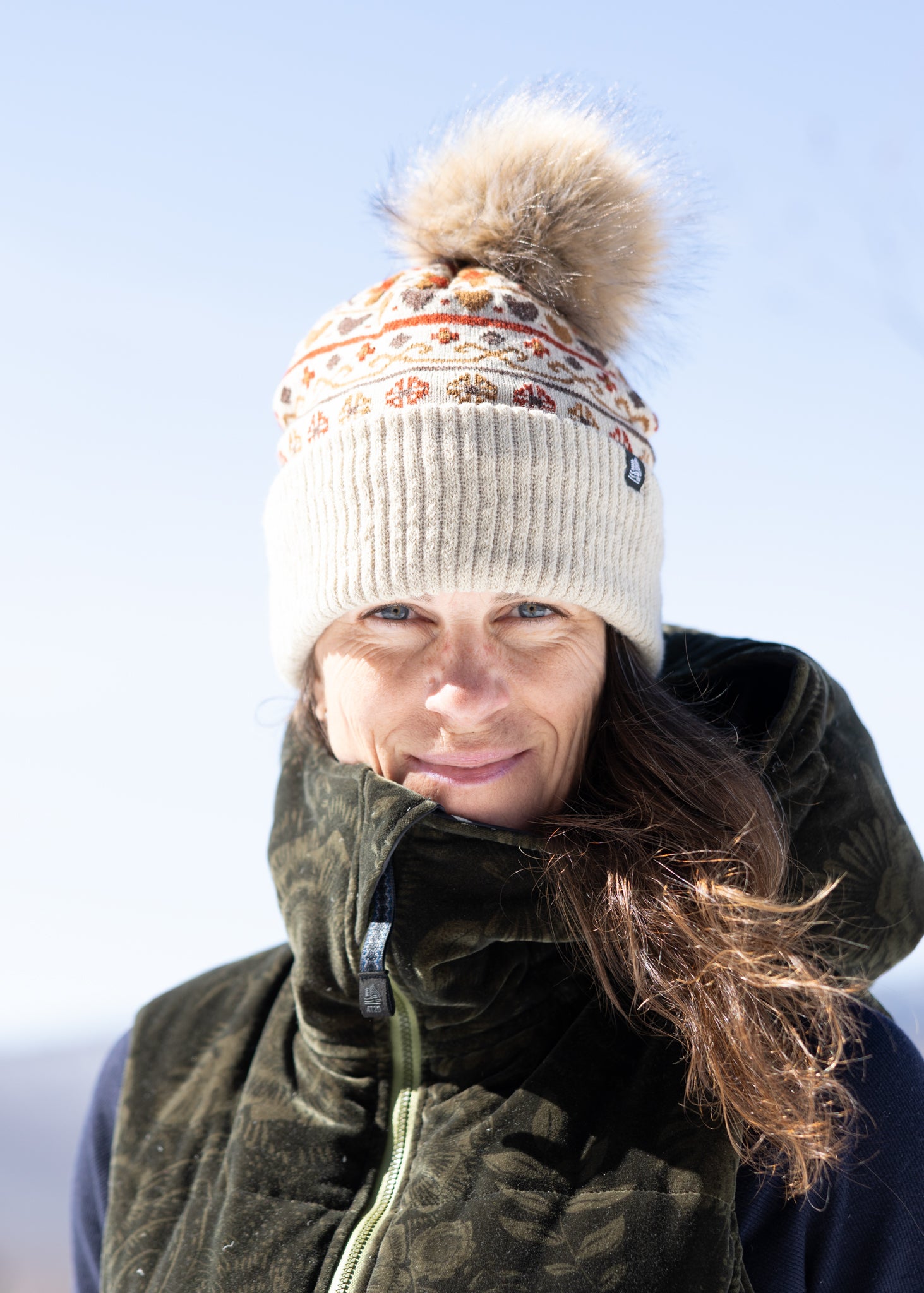 Sweater Cuffed Faux Fur Pom Beanie