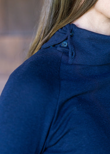 Women's Wool Button Turtleneck
