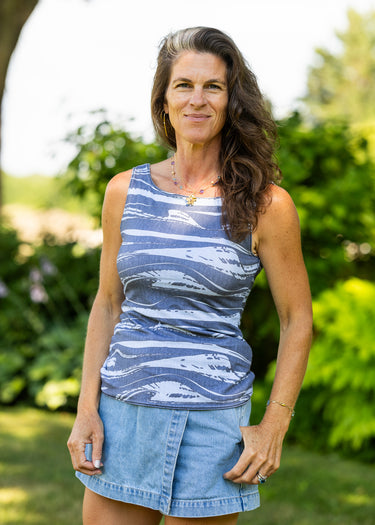 Women's Printed Jersey Reversible HI/LO Tank