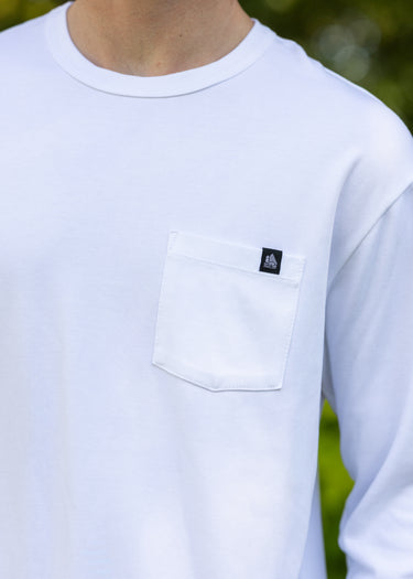 Men's Solid Long Sleeve Interlock PKT Tee
