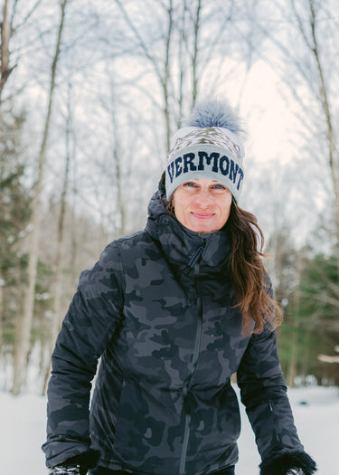 Vermont Cuffed Faux Fur Pom Beanie