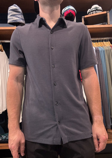 Men's Solid Interlock Button Down Shirt