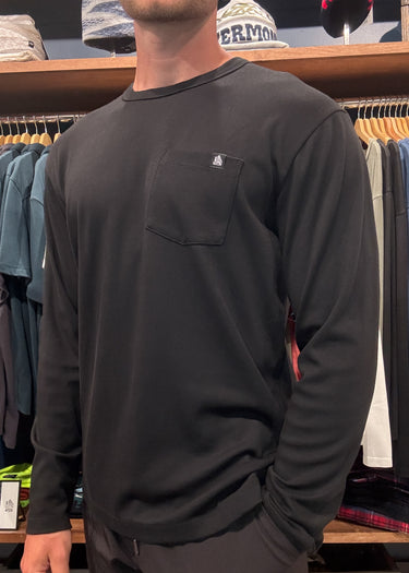 Men's Solid Long Sleeve Interlock PKT Tee
