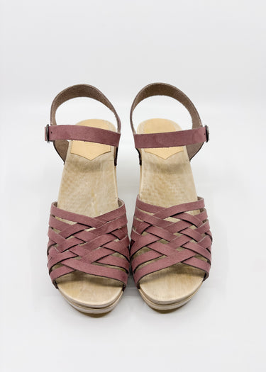 Small Weave High Heel Sandal Clog