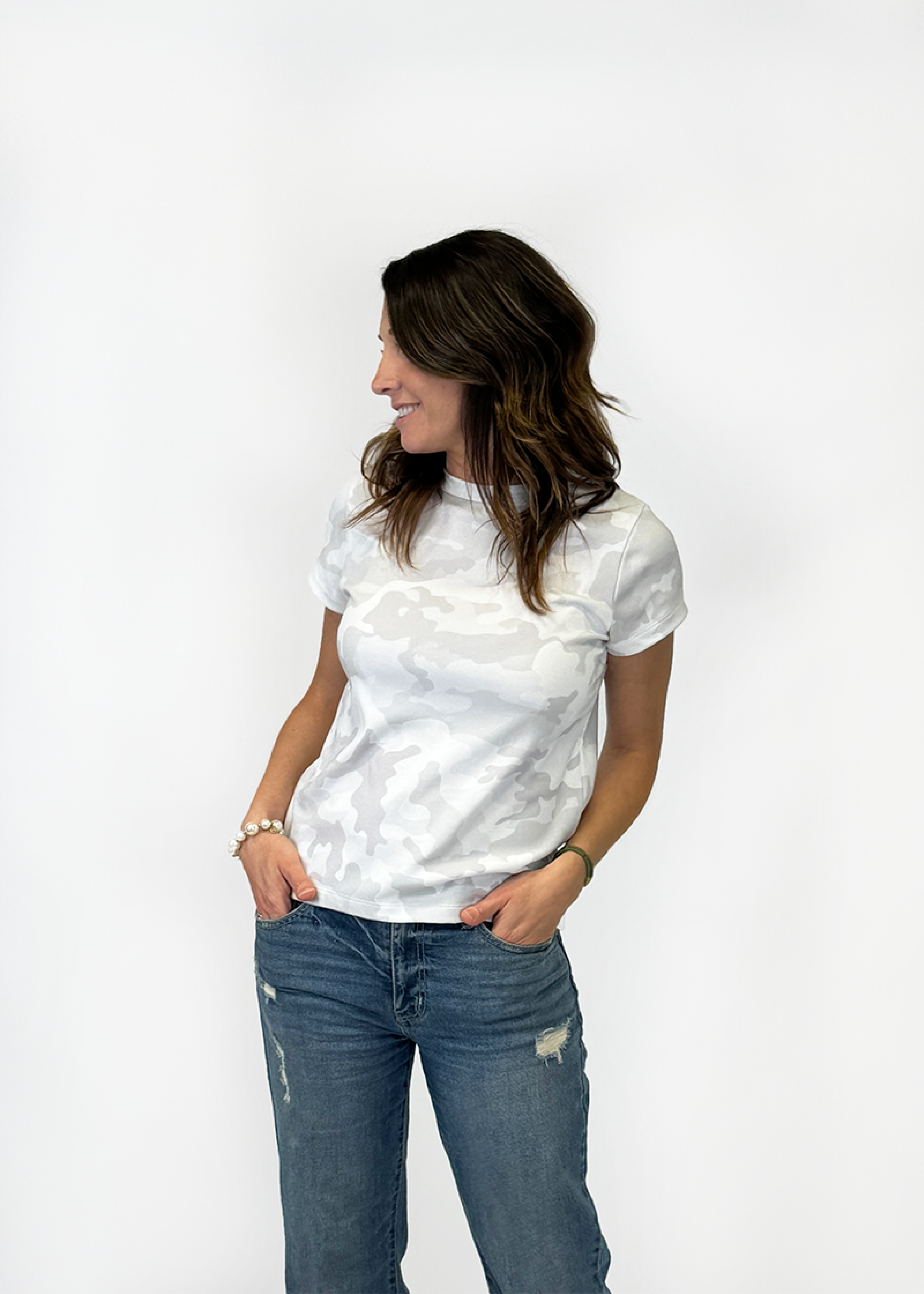 Women's Printed Interlock STCH Tee